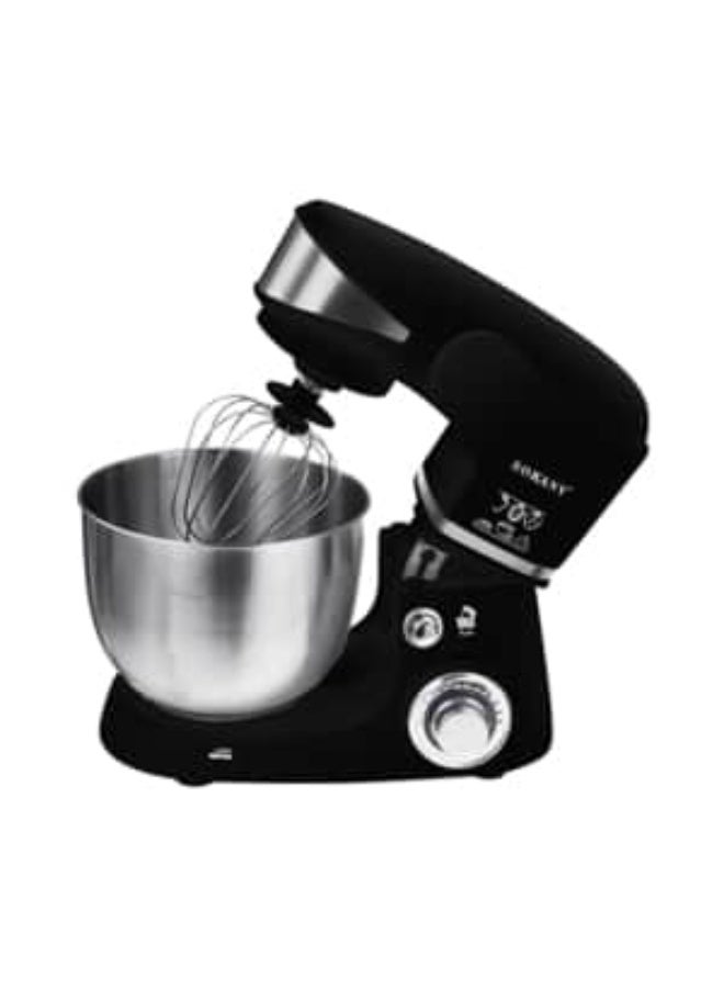 سوكاني عجانة سوكاني ستاند ميكسر بسعة 5 لترات، قوة 1000 واط، آلة مطبخ متعددة الوظائف مع غطاء مقاوم لتناثر السوائل – موديل SC-206 (لون أسود) - Image 2